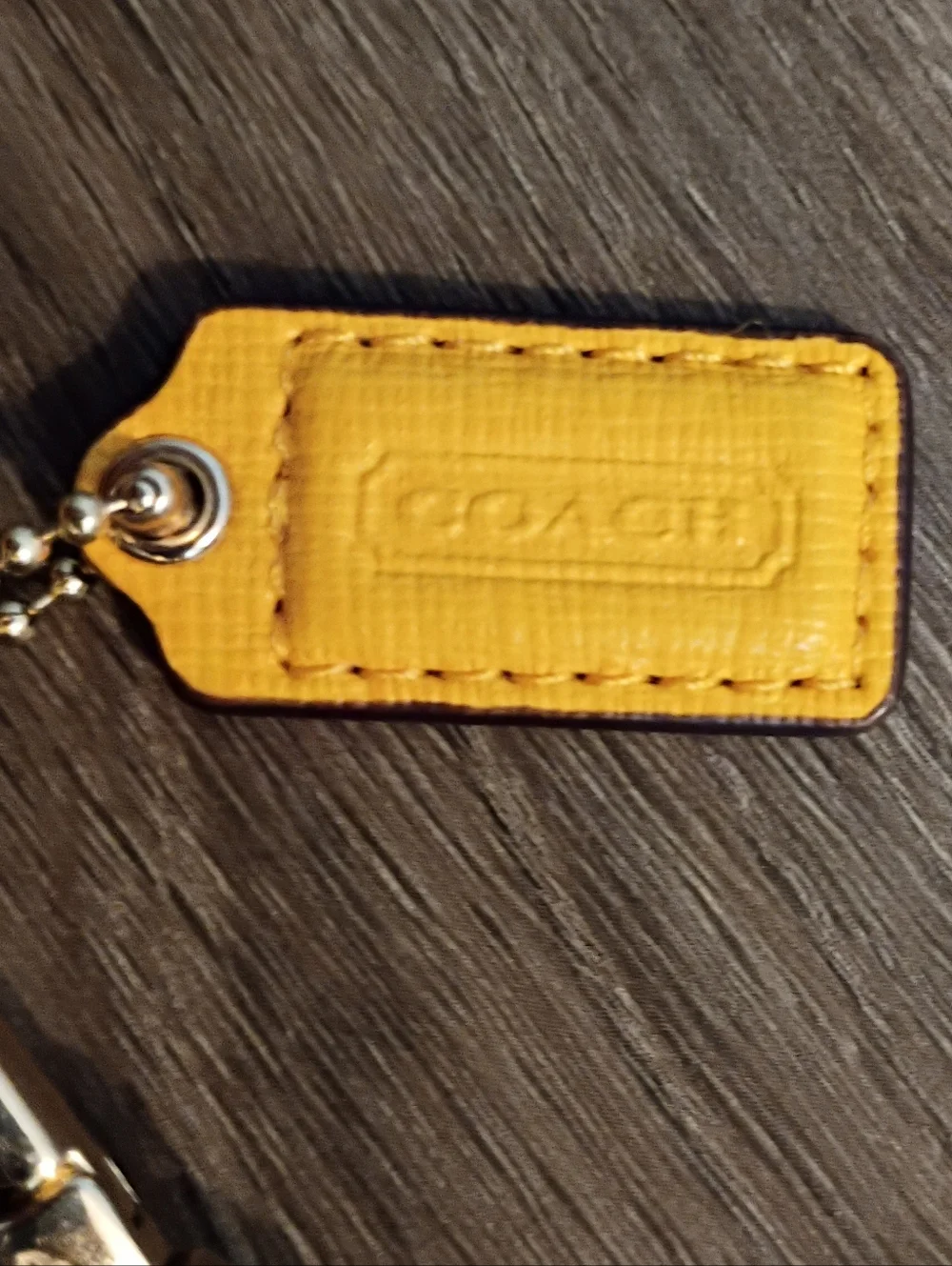 Coach Kylie Yellow Saffiano Leather Silver Chain Hardware Crossbody Handbag - Picture 6 of 8